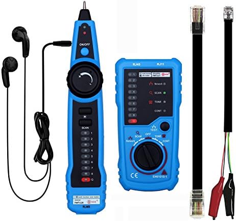 Wire Tracker Kit,RJ11 RJ45 CAT5 CAT6 Cable Tester Line Finder Multifunction Wire Tracer Toner Ethernet LAN Network Cable Tester for Network Cable Collation, Telephone Line Tester, Continuity Checking