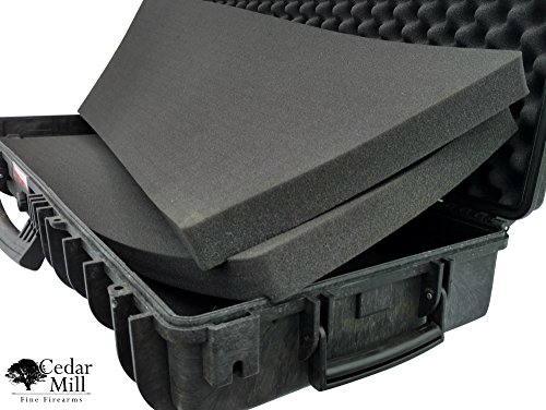 Tactical Double Rifle Case AR-15 Pick and Pluck Waterproof Hard Airsoft Gun Shotgun All-Weather Tactical Shooting Range Bag Heavy-Duty Handle Wheels Accessories Gear TSA Approved Black - Thumbnail 3