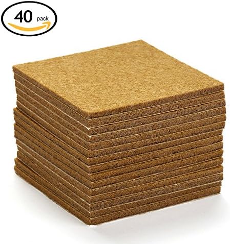 40pcs Furniture Felt Pads Self Adhesive Pads for Wood Hard Floor Surfaces Square