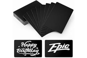 hansmaker 50 Pcs Metal Business Card Blanks Laser Engraving Premium Aluminum Sheet Multipurpose DIY Gift Metal Cards Black 86 X 54 X 0.21 MM