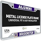 Desert Cactus University of Washington Car Accessories Huskies Metal License Plate Frame and Tag Holder for Front or Rear of Car (Alumni)