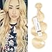 FASHION QUEEN Hair 613 Blonde Hair Bundles, Silk Body Wave Brazilian Virgin Hair, Honey Blonde Unprocessed Human Hair Weave 1 Bundle 100g 18 Inch