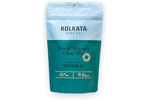 KOLKATA CHAI CO Kolkata Chai Decaf Masala Chai mix, Makes 20 cups, Premium loose leaf tea and spice blend, All Natural, 4.23 oz