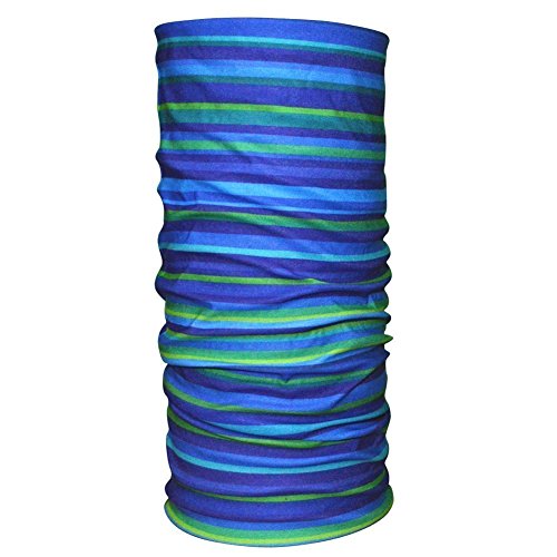 Quick Dry UPF 50+ Anti UV Sports Headwear,Neck Gaiter, Bandana, Balaclava, (blue strip)