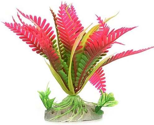 Teydhao 1 Pc Plastic Fish Tank Artificial Plant Aquarium Ceramic Base Fake Water Grass Aquarium Plants Realistic Large Kelp Small Plants Green for All Fish Tank Decorations