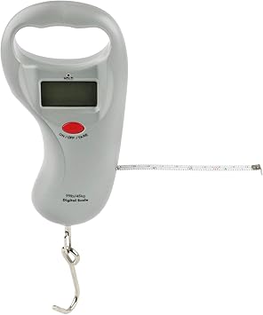 Amazon デジタルスケール 吊り下げ 計測 魚釣りに便利 釣り針風フック サイズが測れるメジャー付き 携帯秤 高精度 軽量 便利 最大計測45kg Popheko スケール メジャー