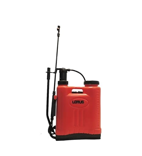 Lotus Knapsack Sprayer (Capacity : 16 LTR) HDPE Tank with 4 Nozzle Set for Gardening