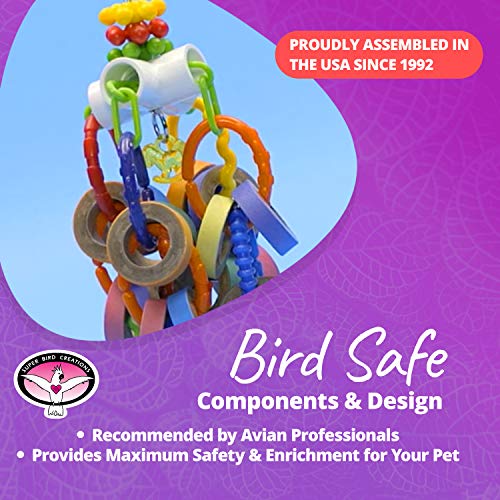 Super Bird Creations Basket Case Bird Toy, 10x7 Inch - Foraging Chew Toy For Medium Birds