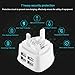 HAWEEL UK Wall Charger 4 USB Port 3 Pin Plug Max 3.1A with ROHS, CE and BS Certificate for iPhone X/ 8/ 8 Plus/ 7/ 7 Plus/ 6/ 6s Plus, iPad, Samsung and other Chargable Devices (UK Plug Type 2)