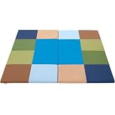 ECR4Kids Folding Activity Play Mat, Soft Play, 48in Square, Earthtone | Soft foam with polyurethane cover, GREENGUARD Gold Certified, 4-fold, fully assembled, 6 months+, daycare, preschool, home