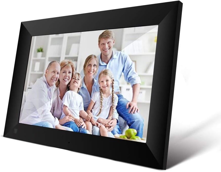 JHZL 10.1Inch 16GB Smart WiFi Cloud Digital Picture Frame with 800x1280 IPS LCD Panel,email Photos from Anywhere,Touch Screen,Wall-Mountable,Portrait and Landscape(Black)