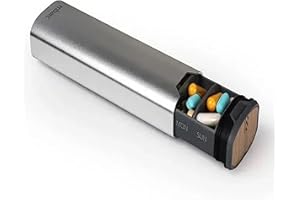 7 Compartments Aluminum Pill Box Travel Organizer Moisture Proof Small Medicine Case For Pocket Storage(E)