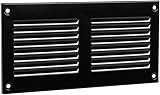 EUROPLAST 200x100mm Black Metal Air Vent Grille with Insect Mesh view 7