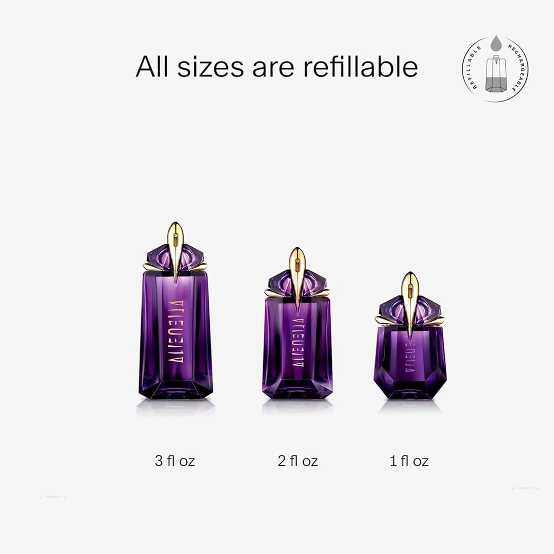 MUGLER Alien Eau de Parfum für Damen, luxuriöses und holzig-blumiges Damen Parfüm mit Amber und Jasmin, außergewöhnliches Duftspray im nachfüllbaren Flakon, sinnlicher Duft, 60 ml 4