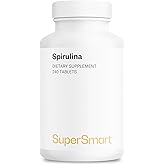 Supersmart - Spirulina 4000mg per Day (Easy-to-Take) - Blue Green Algae - Natural Vegan Friendly Superfood | Non-GMO & Gluten Free - 240 Tablets