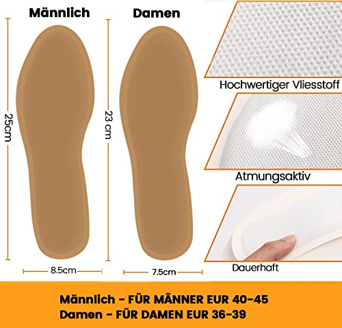 Wärmende Sohlen für Schuhe Männlich - 10 Paar - Sohlenwärmer, 100% natürliche Wärme, Fußwärmer-Sohlen sowie Schuhwärmer-Einlegesohlen, für 8 Stunden warme Füße, warme Einlegesohlen für Schuhe …