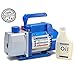 NewPosition 3.0 CFM Single-Stage 5 Pa Rotary Vane Economy Vacuum Pump for HVAC, Air Conditioner Refrigerant,Food Packaging,Milking, 1/4" Flare Inlet Port, Blue primary