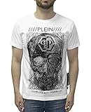 Philipp Plein Platinum Cut White T-Shirt with Skull Print and Rhinestones (XXL)