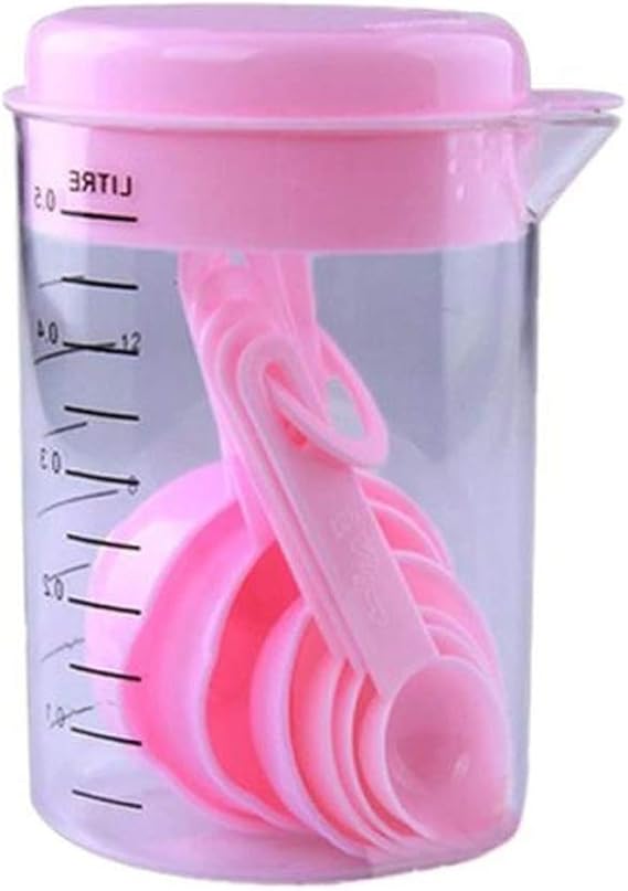 Compra DYCYY Vasos medidores de plástico de 600 ml y cucharas medidoras
