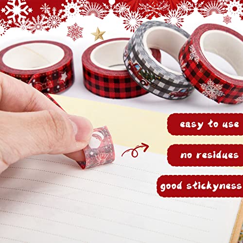Shindel Christmas Washi Tape, 12 Rolls x 33Ft Decorative Washi Tapes Masking Washi Tapes for Decorating Xmas Winter Gift Wrapping Scrapbooks DIY Crafts