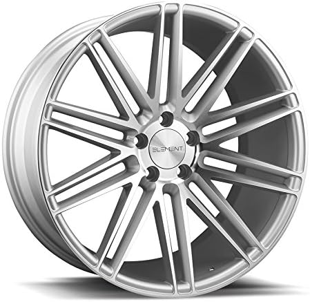 20" Inch Element EL010 Silver / Machine Face Wheels Rims | Set of 4 | Includes Free Wheel Club LA T-Shirt | Fits Audi Mercedes BMW Infiniti Dodge Cadillac Chevy Ford Lexus Nissan Hyundai