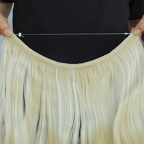 Secret Halo Hair Extensions Flip in Curly Wavy Hair Extension Synthetic Women Hairpieces 20" (Blonde #613) - Thumbnail 5