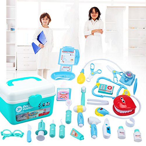 Tigerhu Doctor Kit, 33 Pieces Pretend Medical Play Set for Kids, Children, Toddler