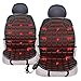 Zone Tech Car Heated Seat Cover Cushion Hot Warmer - 2-Piece Set 12V Heating Warmer Pad Hot Black Cover Perfect for Cold Weather and Winter Driving
