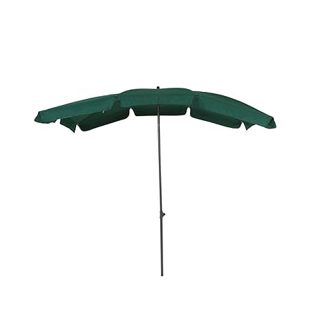 greemotion Sonnenschirm mit UV-Schutz - Balkonschirm in Grün-Grau - Gartenschirm knickbar - Terrassenschirm rechteckig - Outd