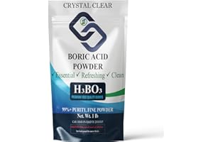 CrystalClearlab Chlorine Dioxide Pure Boric Acid Powder - 1lb Bag, Ideal for Personal Care, Home Cleaning Applicator