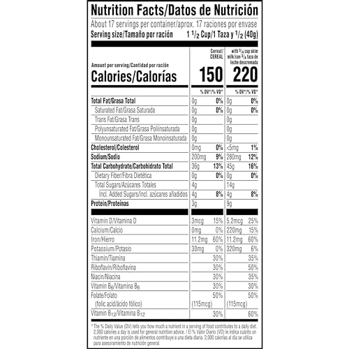 KELLOGG’S RICE KRISPIES COLD BREAKFAST CEREAL, 8 VITAMINS AND MINERALS, RICE KRISPIES TREATS, GIANT SIZE, ORIGINAL, 24OZ BOX (1 BOX)