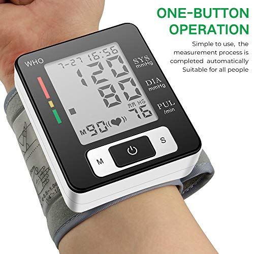 Blood Pressure Monitor, Fully Automatic Accurate Wrist Blood Pressure Monitor with Wristband Automatic Wrist Electronic Blood Pressure Monitor Black