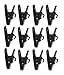 Mini Skater 360 Degree Rotate Eco-Friendly Earphone Cable Clothing Clip,Use for Fixing Headphone Wire(Black,1.18 inches,12Pcs)