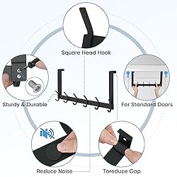 TICONN Over The Door Hooks, 6 Heavy Duty Dual Coat