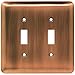 Franklin Brass 64090 Stamped Steel Round Double Toggle Switch Wall Plate/Switch Plate/Cover, Antique Copper