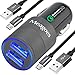 Meagoes Quick Charge 3.0 Rapid USB Car Charger(30W/6A) with 2-Pack 3.3ft Micro-USB Cable for Samsung Galaxy S7 Edge/S7/S6 Edge/S6+/S6/S5/Note Edge/5/4, Sony Xperia, Moto X, Sharp Aquos, LG, HTC [Gray]