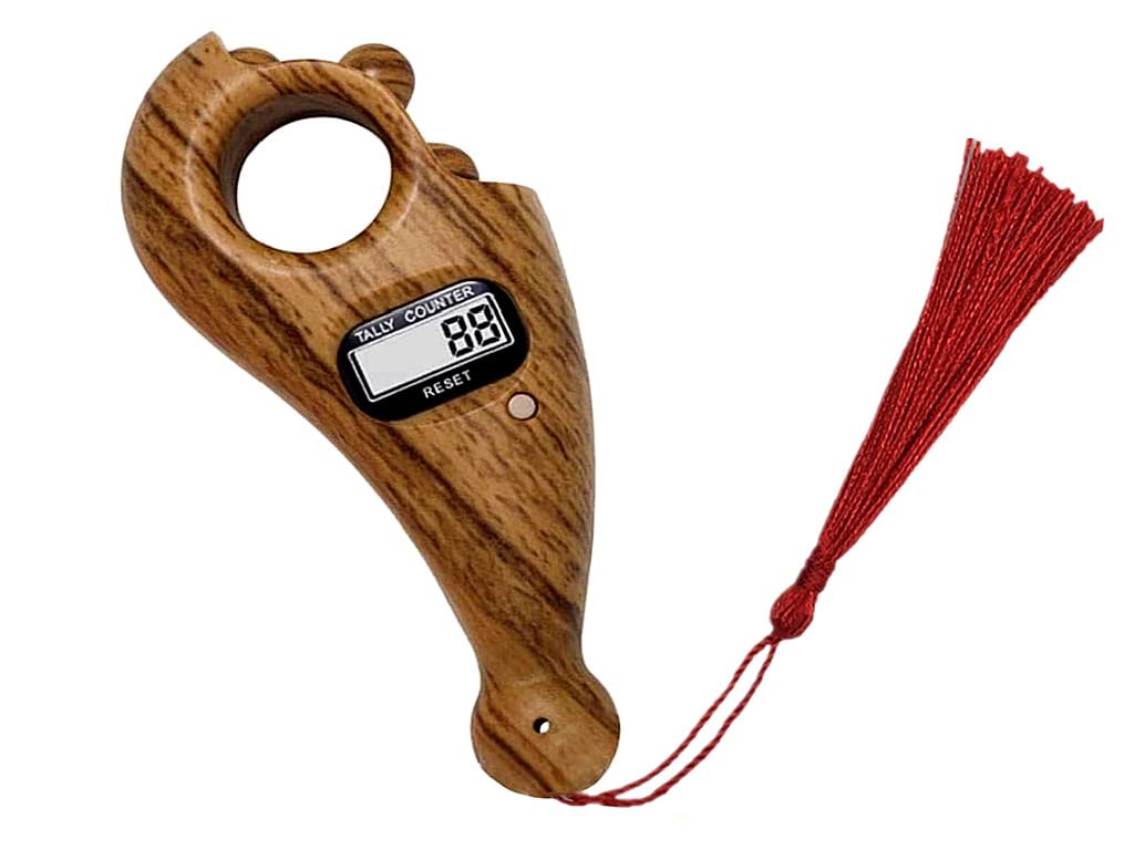 Anlising 1 Piece Prayer Digital Beads Counter, Portable Islamic Beads Counter, Muslim Prayer Digital Beads Counter, Buddha Beads Counter, for Meditation,Relaxation,Active Fingers,Prayer(Wood Color)