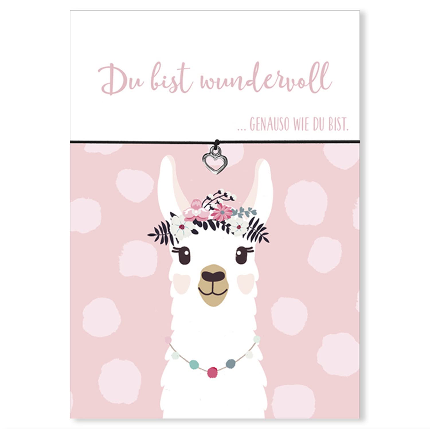 Glücksschmiedin - Gift for friends, friendship bracelet with pendant and saying card, handmade, Rubber