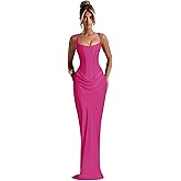 Ouyisha Satin Mermaid Prom Dress with Corset Women Spaghetti Straps Ruched Maxi Formal Evening Dress 2026