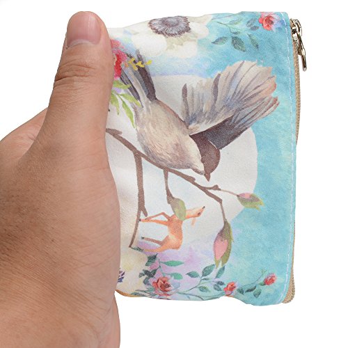 Women and Girls Cute Fashion Coin Purse Wallet Bag Change Pouch Key Holder (Birds) - Thumbnail 6