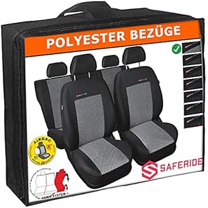 Saferide | Universele grijze stoelhoezen complete set stoelhoes voor auto stoelbeschermer set beschermhoezen autostoel…