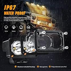 Nilight 3Inch Amber LED Light Pods, 2PCS 10W Super