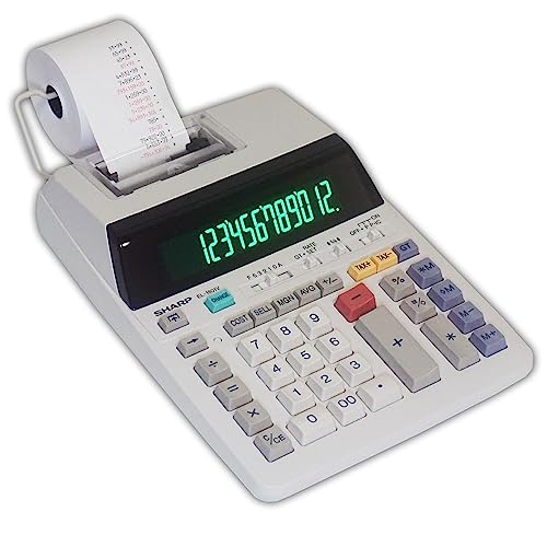 Sharp EL1801V Ink Printing Calculator, Fluorescent Display, AC, Off