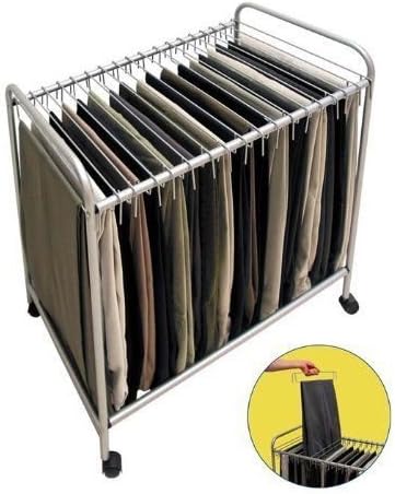Napa18 Rolling Pants Trolley Hanger Slacks Organizer Rack