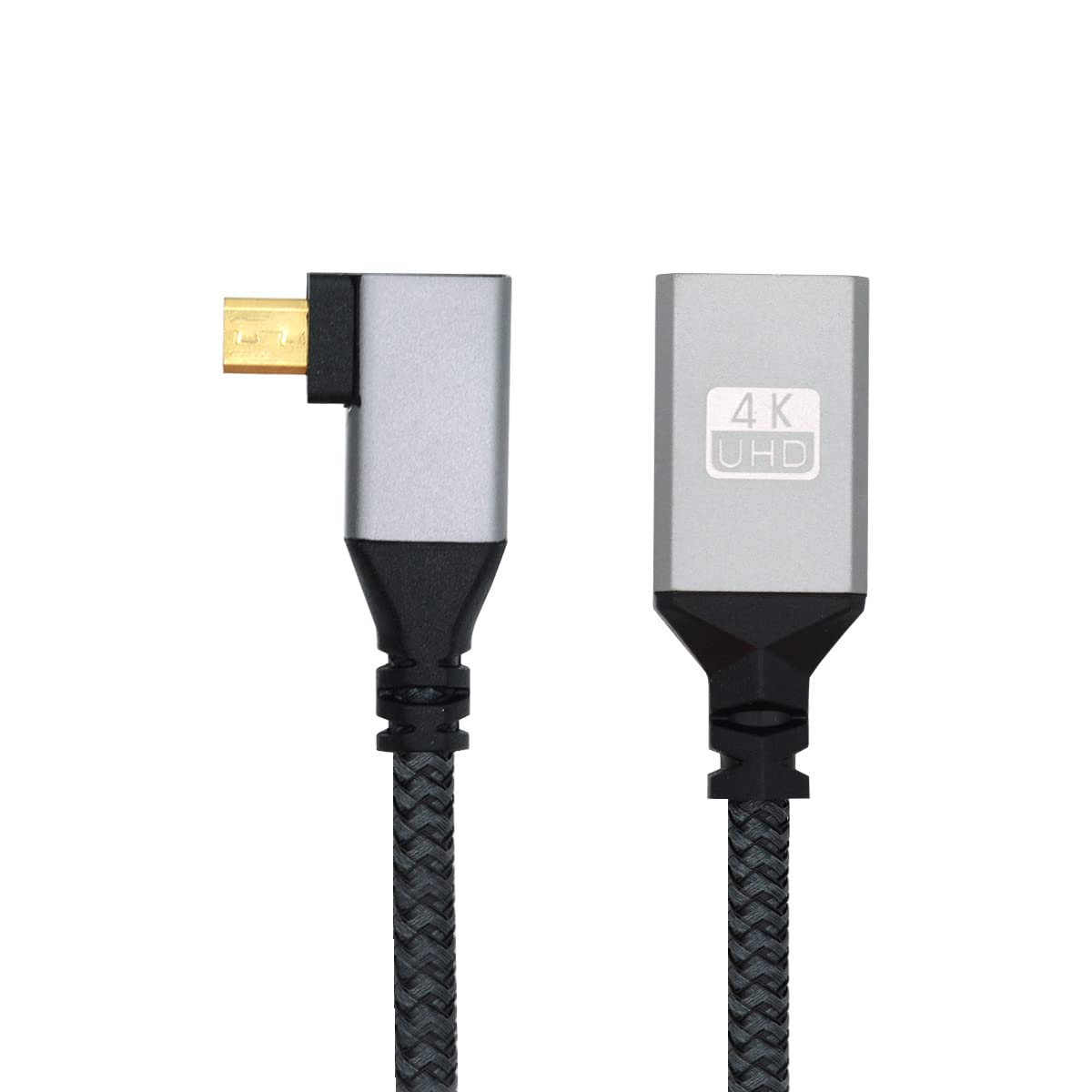 chenyang CY Micro HDMI to HDMI Cable,Micro HDMI 1.4 Male to HDMI Female 4K Extension Cable 90 Degree Right Angled