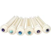 Blisstime 6pcs Guitar Bone Bridge Pins Replacement Parts with Abalone Dot