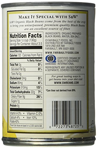 S&W ORGANIC BLACK BEANS 8/15 OZ - Thumbnail 4