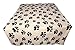 bogo Brands Large Fleece Pet Blanket with Paw Print Pattern Fabric - 60 x 39 Dog and Cat Throw (Tan & Black)