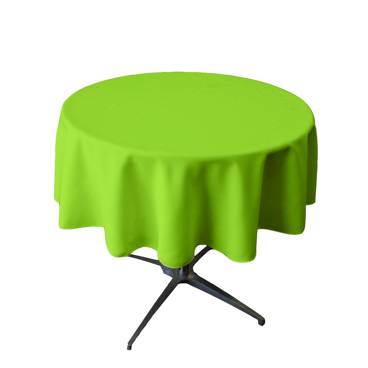 LA Linen Poplin Round Tablecloth, Polyester, Lime, 51-Inch — image 1