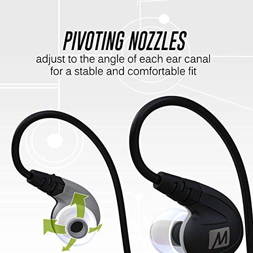 MEE audio X8 Secure-Fit Stereo Bluetooth Wireless Sports in-Ear Headphones (Black) (Certified Refurbished)